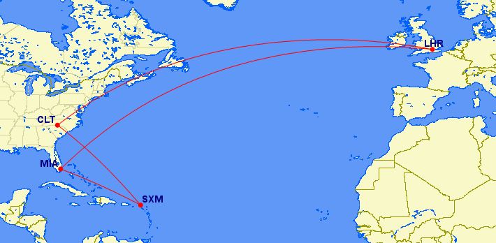 LHR-MIA-SXM