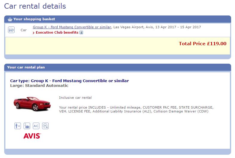 BA Avis Mustang - logged in