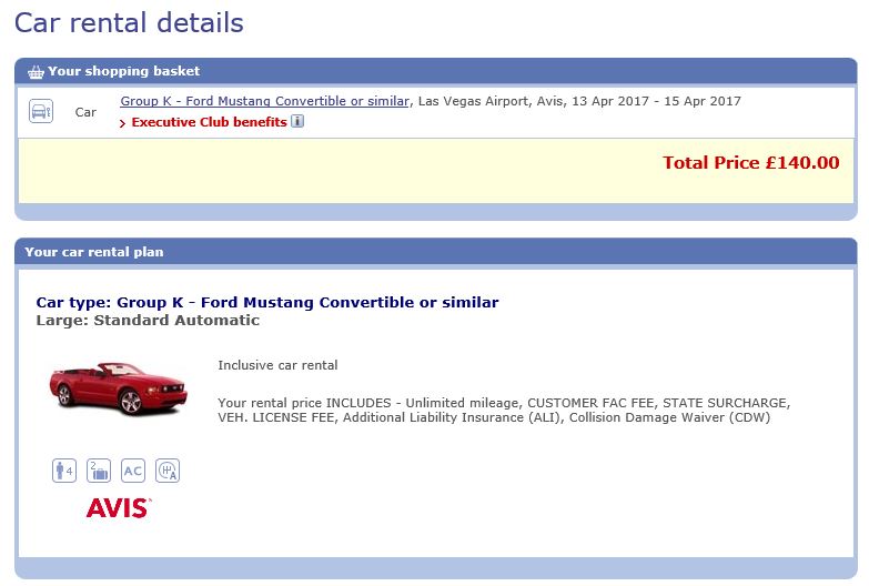 BA Avis Mustang - not logged in