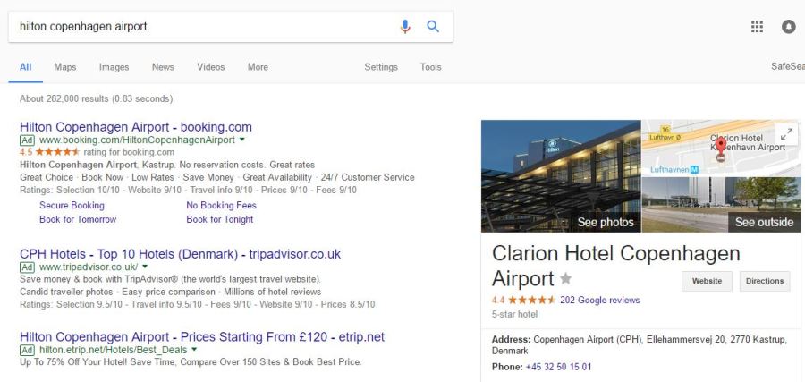 CPH Hilton google search
